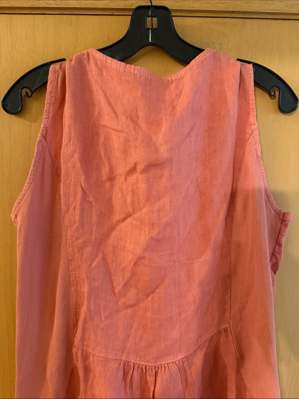 Lungo L’Arno Women’s Sleeveless Linen Shift Dress Rosette Coral Pink Medium - Picture 8 of 9